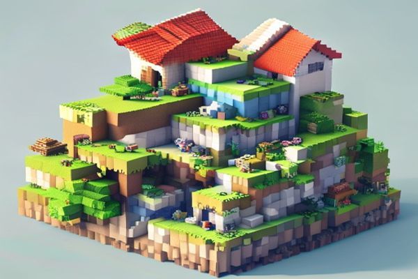 ตัวอย่างสไตล์ Voxel Art